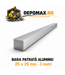 Bara patrata aluminiu 25 x 25 mm, 3 metri, EN AW-6082